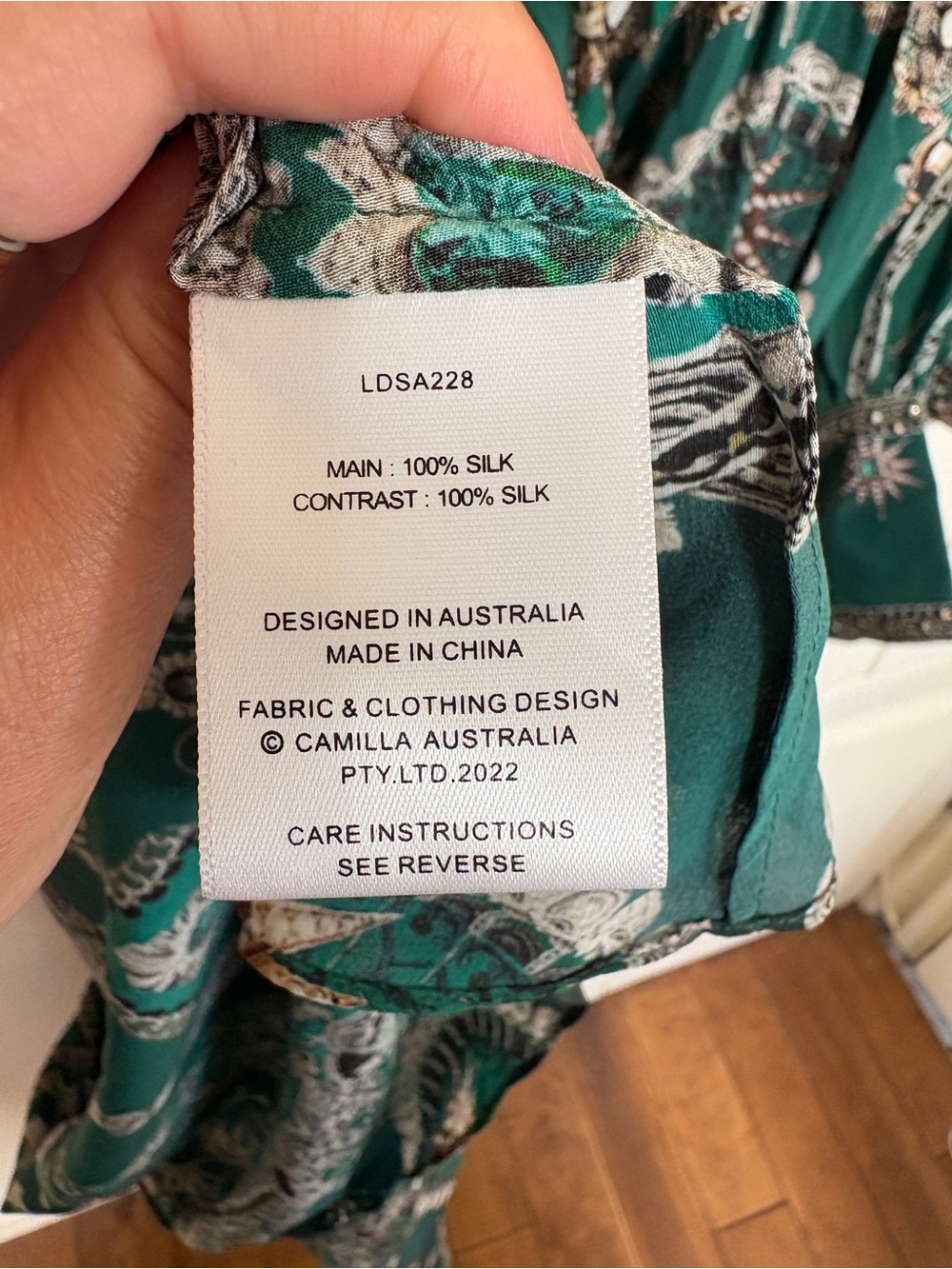 Camilla “A Venice Veil” Embellished Silk Maxi Gown Dress Emerald Green XL - Picture 14 of 15